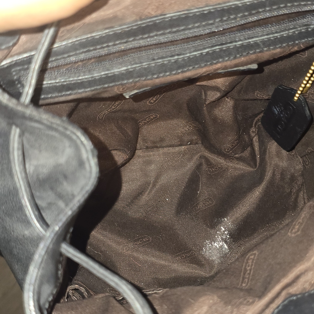 Coach Vintage Black Leather Backpack Purse - Picture 4 of 8